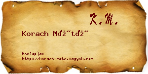 Korach Máté névjegykártya